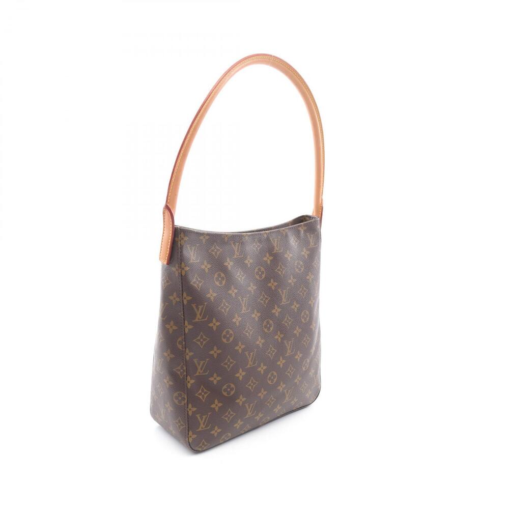 Louis Vuitton Bag Shoulder Monogram Leather Brown Looping Canvas